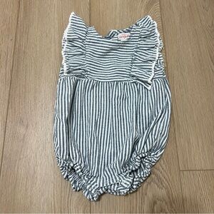 Striped Ruffle Bubble Onesie